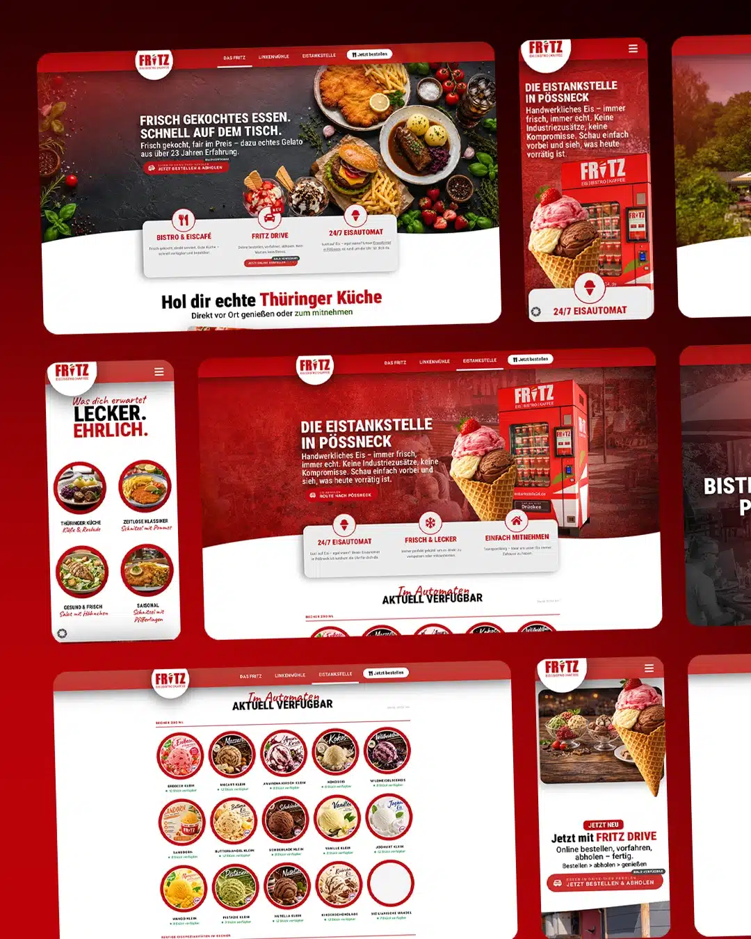 Webseite FRITZ Bistro und Eiscafé