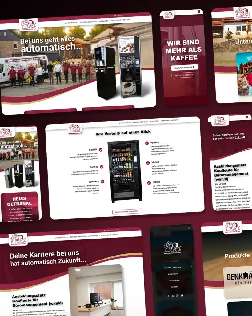 Screenshots der Webseite von Automatenservice Senf GmbH aus Pößneck