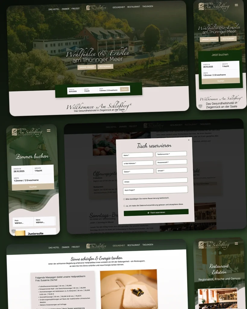 Webseite vom Hotel "Am Schloßberg" Ziegenrück