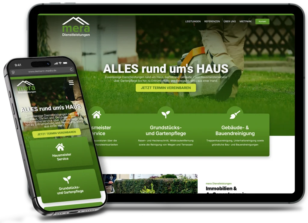 Webseite von mera Dienstleistungen aus Pößneck