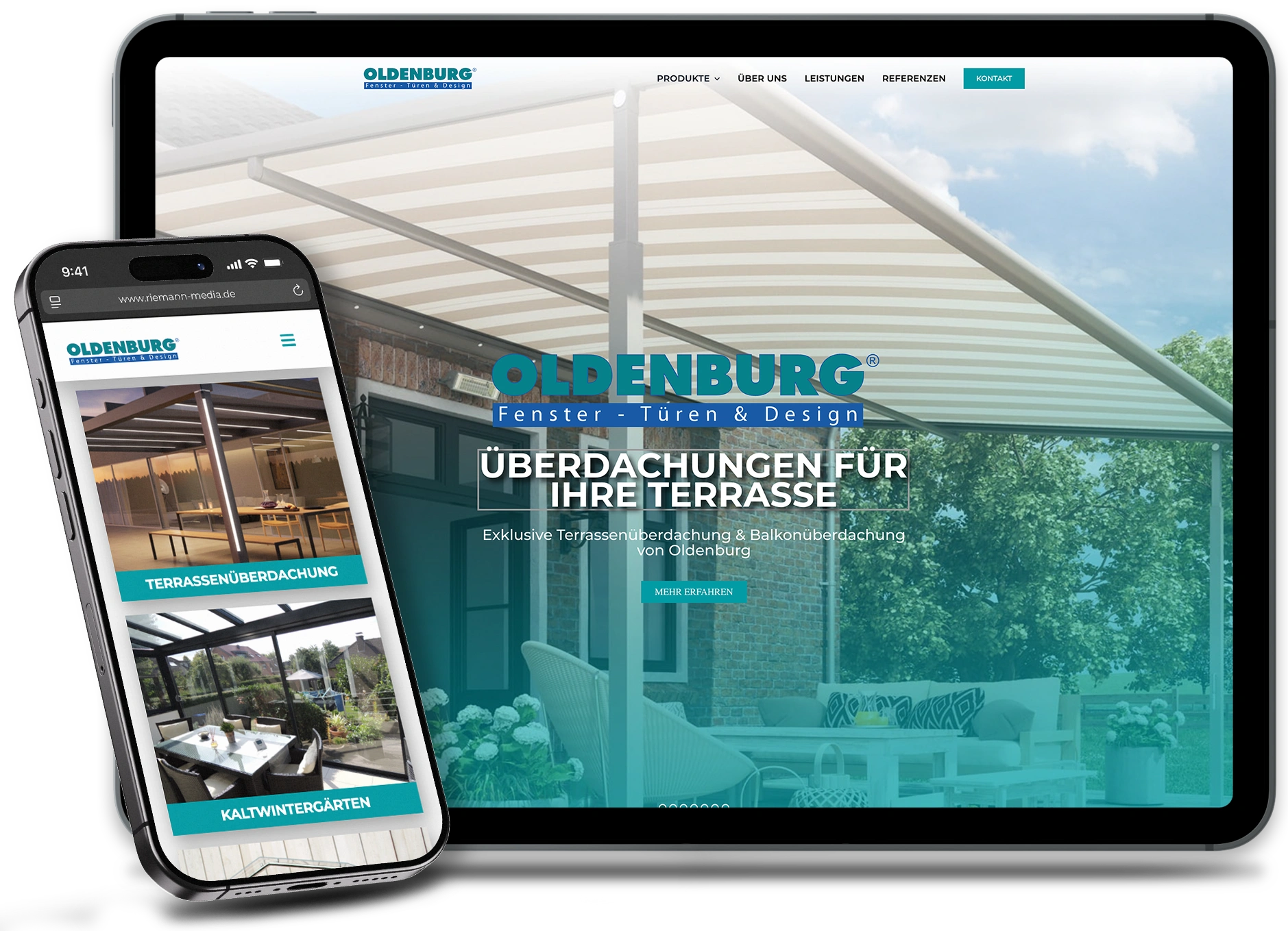 Webseite Oldenburg Fenster und Türen auf iPad und iPhone