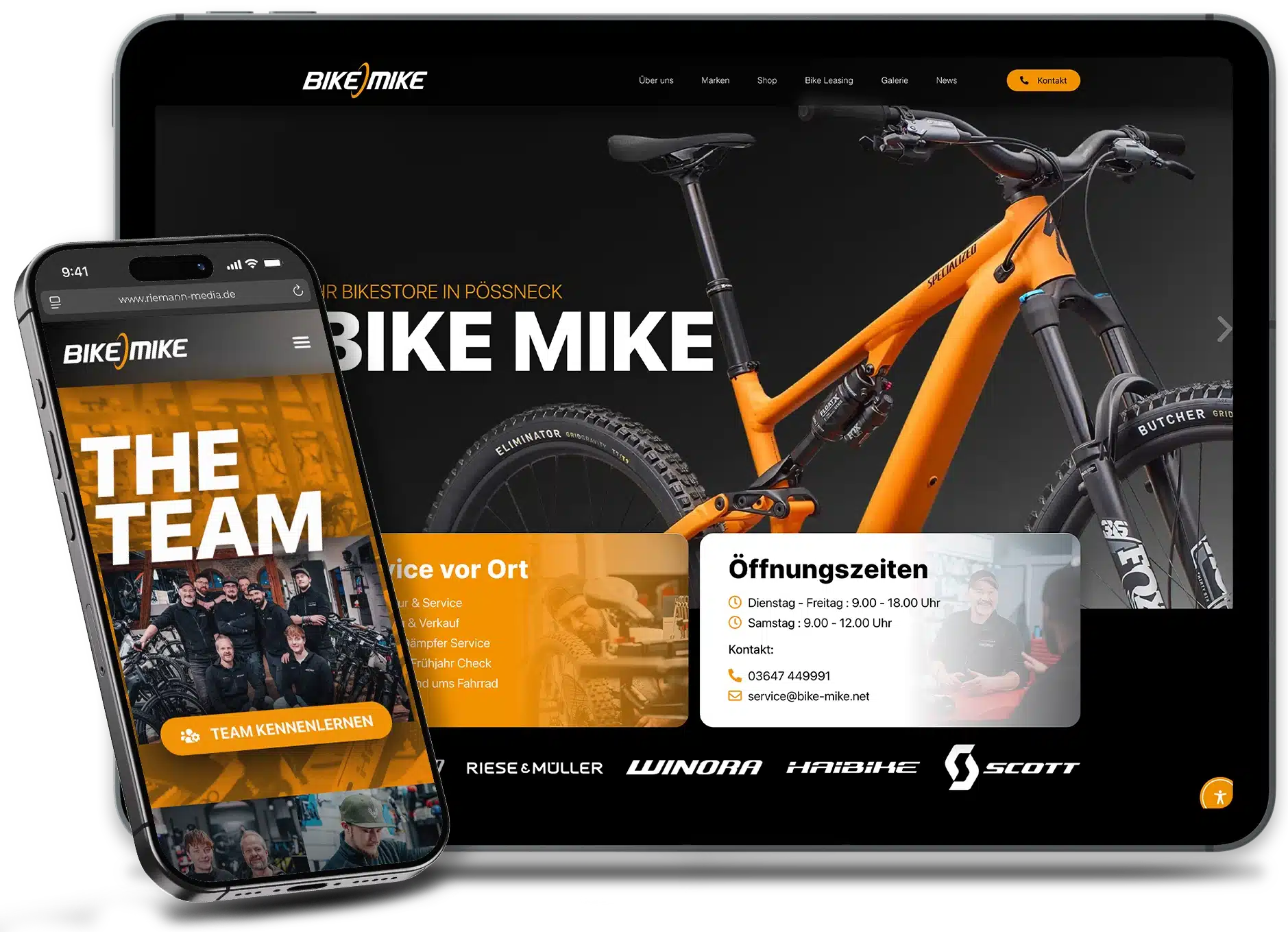 Webseite Bike Mike auf iPad und iPhone