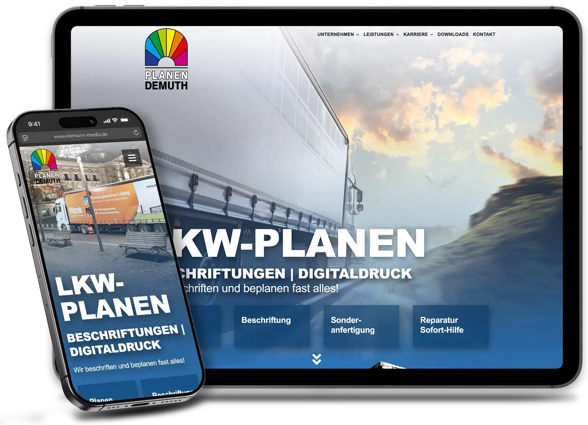 Webseite Planen Demuth GmbH auf iPad und iPhone